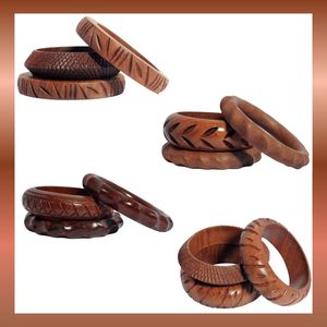 กำไลข้อมือไม้ทรงกลมสไตล์วินเทจสำหรับผู้หญิง ยี่ห้อ SOFIYA CRAFT ขัดเงาสีน้ำตาลธรรมชาติ เรียบเนียน ของขวัญสำหรับชาวคาทอลิก - Product Image 4