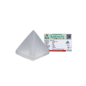 Pyramide en sélénite naturelle Kartavya, pierre de cristal polie pour la décoration intérieure et la guérison Reiki - Product Image 1
