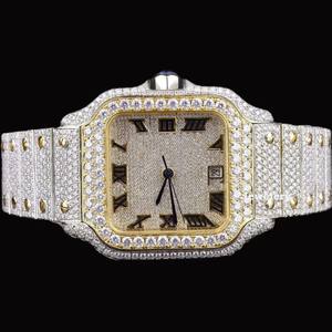 Reloj de Lujo con Diamantes Moissanite VVS Fabricado en Fábrica, Relojes Totalmente Cubiertos de Diamantes, Esfera Inteligente, Movimiento de Cuarzo Ultra-Band, Estilo Hip Hop - Product Image 2