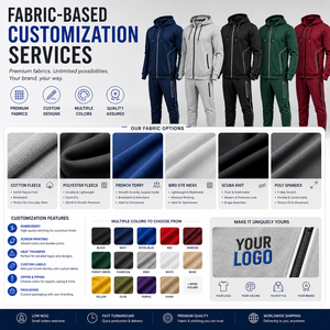 Ensemble de survêtement en molleton technique personnalisé pour homme, avec sweat à capuche zippé et pantalon de jogging, fabricant OEM ODM de tenues de sport et d'entraînement - Product Image 4