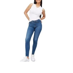 Wholesale Plus Size 100% High Quality Sexy Solid Breathable Wide Leg High Waist Women Denim Casual <b>Jeans</b> Pants - Product Image 3