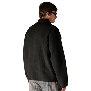 Veste zippée surdimensionnée en tricot côtelé pour homme, veste zippée décontractée, veste bomber en tricot confortable pour homme, veste d'extérieur élégante - Product Image 6