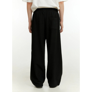 Pantalon de jogging évasé décontracté pour homme, coupe large, style streetwear, avec poches, en tissu délavé de poids moyen, infroissable, écologique - Product Image 3