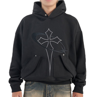Sweat-shirts à capuche en coton 100% de qualité supérieure avec strass, vêtements décontractés, pull-over, logo et taille personnalisés