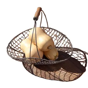 Cesta de regalo de boda de metal con acabado de red de esqueleto para fiesta festiva y suministros de decoración de boda hechos de hierro - Product Image 1