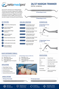 เครื่องมือตัดแต่งขอบฟันแบบพรีเมียม รุ่น 26 Distal และ 27 Mesial ผลิตจากเหล็กกล้าไร้สนิมเกรดทางการแพทย์ สำหรับงานบูรณะฟัน OEM Zetomed Pro - Product Image 2