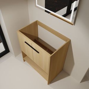 Mobile bagno freestanding da 30 pollici con 2 ante, struttura in compensato (lavello escluso) - Product Image 5