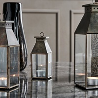 Ensemble de lanternes rustiques antiques en métal et fer, étanches, résistantes aux intempéries, personnalisées, sans flamme, faites à la main, durables, pour la maison et Noël
