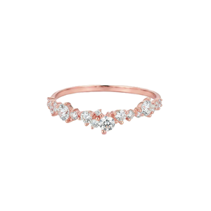 Bague de Mariage Empilable en Or Massif 9K 10K 14K 18K pour Femme, Diamant de Laboratoire Rond Certifié IGI, Demi-Éternité - Product Image 4