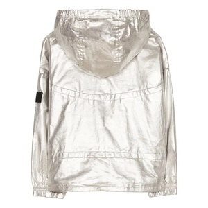 Chaqueta Corta con Capucha Metálica Brillante para Mujer, Estilo Costas Orientales, de Poliéster Plateado Reflectante, para Halloween, Carnaval y Espectáculos - Product Image 4