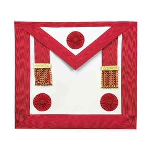 Delantal de Regalia de los Caballeros Templarios, Bordado en Negro, con Flecos Dorados, para Ceremonias Masónicas - Product Image 2