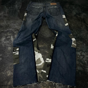 Pantalon en jean élégant personnalisé de qualité supérieure, 100% coton, pour homme, nouveau, séchage rapide, effet délavé, coupe évasée - Product Image 3