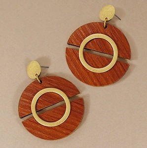 Pendientes colgantes geométricos de madera, artísticos y ligeros, para uso diario y casual, joyería festiva hecha a mano para mujer - Product Image 1
