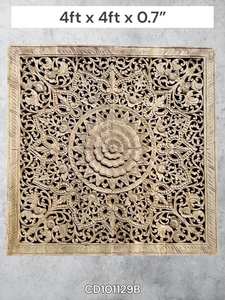 Panneaux muraux carrés en teck gravé et sculpté de 1,20 m, 100 % faits à la main, haute résistance, écologiques, décoration classique pour la maison TH - Product Image 4