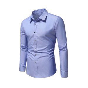 Camisa de Vestir Negra para Hombre, Corte Entallado, Manga Larga, con Botones, Formal, Informal de Negocios, para Oficina, Boda, Fiesta, Premium, Elegante, Cómoda, 100% - Product Image 6