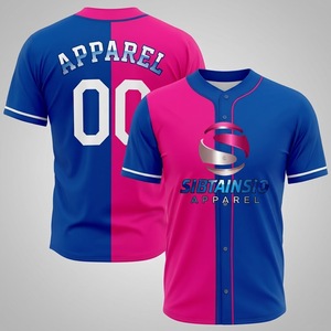 Quick Dry Blank Baseball Jerseys 100% <b>Polyester</b> Button Down Plus Size Men Custom Logo Stitched Team Sports <b>Shirts</b> - Product Image 1