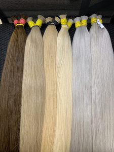 Virgin European Hair Extensions <b>Bleached</b> Straight Double Drawn Single Donor Bulk Hair 100% Human Hair All Colors Suitable - Product Image 5