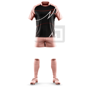 ชุดกีฬารักบี้ เสื้อเจอร์ซีย์พิมพ์ลายตามสั่ง กางเกงขาสั้น แห้งเร็ว ระบายเหงื่อ กันลม โพลีเอสเตอร์ 100% ชุดกีฬาพร้อมชื่อทีม - Product Image 2