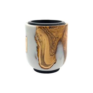 Quemador de incienso de cerámica Pure Cer con incrustaciones de bambú, soporte redondo aromático para aromaterapia, para usar en todas las estaciones. - Product Image 2