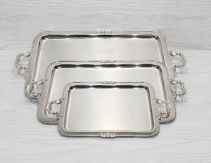 Bandeja de Alta Calidad de Acero Inoxidable Color Plateado, Bandeja de Servicio Multifuncional de Lujo para Uso en el Hogar, Hotel o Restaurante - Product Image 2