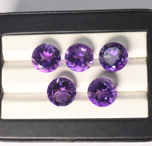 Ametyste naturelle ronde taille brillant 12 mm, pierre précieuse lâche pour la fabrication de bijoux - Product Image 6