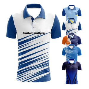 Chemises polo pour hommes personnalisées de haute qualité avec logo brodé, t-shirts pour hommes à fleurs sublimés en grande taille, chemise polo de golf colorée - Product Image 5