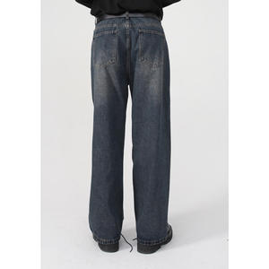 MEESAM LEATHER HOSIERY Jeans de mezclilla para hombre y mujer, 100% algodón, de secado rápido, estilo vintage, corte regular, cintura alta, con relieve, lavado casual - Product Image 3
