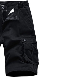 Shorts cargo noirs pour hommes, taille haute, fermeture à cordon, polyester, style sportif, poches, séchage rapide, écologiques, respirants - Product Image 5