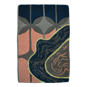 Alfombra Moderna de Lana Anudada a Mano con Diseño Abstracto de Paisaje, Motivo Floral Contemporáneo de Río Fluyente, Pelo Bajo, 2x3 pies - Product Image 3