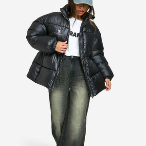 Veste d'hiver rembourrée pour femme, coupe-vent, légère, couleur unie, avec capuche, nouvelle collection, haute qualité, logo, 2026 - Product Image 2