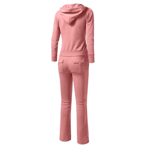 Survêtement pour femme de qualité supérieure, deux pièces, personnalisé, à capuche, motif uni, nouveau design, best-seller - Product Image 1