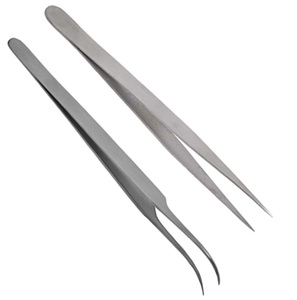 3 pinzas para extensión de pestañas, juego de tijeras con bolsa de PU, Negro, Rosa, blanco - Product Image 6
