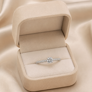 Anillo de Oro Blanco de 14K con Diamante Cultivado en Laboratorio de Corte Cojín y Pavé, Anillo de Compromiso Nupcial, Joyería de Boda, Regalo de Aniversario para Mujer - Product Image 2