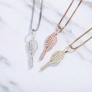 Joyería de Moda, Collar con Colgante de Raqueta de Diamantes en Plata de Ley 925, Regalo de Joyería - Product Image 4