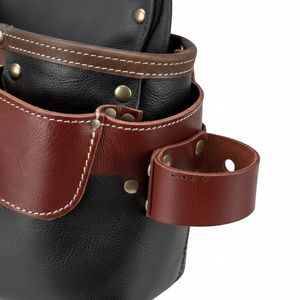 เข็มขัดเครื่องมือหนังแท้คุณภาพพรีเมียมสำหรับช่างไม้ ช่างซ่อมบำรุง และช่างไฟฟ้า พร้อมสายสะพายและกระเป๋าคาดเอว ราคาประหยัด - Product Image 4