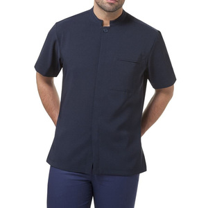 Men Hairdressing Beauty Salon <b>Tunic</b> Shirt Mens Fancy Hairdressing Uniform <b>Tunic</b> Top Hospital <b>Nursing</b> Scrubs for Men with logo - Product Image 2