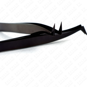 High Precision Black Titanium Eyelash Extension Tweezers Stainless Steel Pointed Tip Lash <b>Tool</b> OEM Custom Branding - Product Image 2
