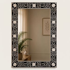 <b>Wall</b> <b>Mirror</b> Handmade Wholesale Custom OEM ODM MOP Resin Bone Floral Star Rectangular Hanging <b>Mirror</b> DECORYUG - Product Image 1