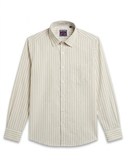 Enovate Men's Striped Dress Shirt Full Sleeve Turn-<b>down</b> Collar Cotton Poplin Anti-Wrinkle Smart Casual Spring - Product Image 4