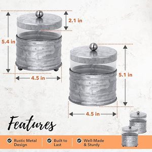 Eco Friendly <b>Decorative</b> galvanized kitchen <b>jar</b> combining rustic charm and practical use for storing dry foods and ingredients - Product Image 2