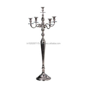 Candelabros decorativos de aluminio de estilo antiguo perfectos para bodas y elegantes centros de mesa de decoración del hogar en temas vintage - Product Image 1
