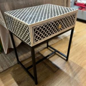 Mesita de noche de madera ajustable moderna con panel de madera maciza de diseño indio para uso en el dormitorio del hogar Mesitas de noche - Product Image 6