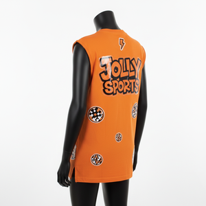 T-shirt sans manches pour femme en jersey de coton premium, imprimé graphique, logo personnalisé, streetwear, débardeur, t-shirts sans manches, chemises en coton pour femme - Product Image 5