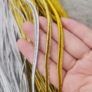 Cordón Metálico Trenzado Plano de Mylar de 4 mm para Prendas de Vestir, Cordón de Soutache Ecológico de Lujo con Acabado Dorado - Product Image 2
