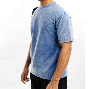 T-shirt Homme Vintage en Toile Épaisse 100% Coton Délavé à l'Acide, Coupe Classique, Effet Vieilli, Couleur Unie, Respirant et Écologique de Haute Qualité - Product Image 4