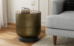 Table basse moderne de luxe en métal martelé avec finition antique, meubles de salon, table d'appoint décorative - Product Image 6