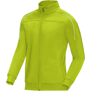 Men's Lime Green Fleece Jacket Full Zip Stand Collar Sporty Regular Sleeve Polyester Autumn Wear - Product Image 1