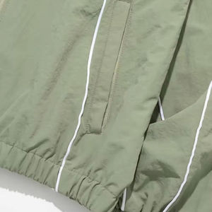 Ensemble de survêtement décontracté pour homme avec logo personnalisé, mi-lourd, anti-plis, 100 % coton, veste zippée imperméable et respirante coupe-vent - Product Image 2
