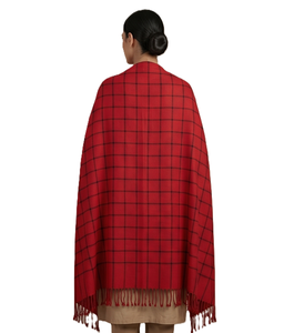 Chal de Pashmina para Mujer al por Mayor, Diseño a Cuadros Rojos, Largo, Multifuncional, Suave y Cálido para Uso Diario, Proveedor OEM - Product Image 4