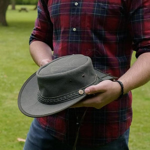 Sombreros de Safari de Algodón Encerado, Sombreros Ligeros para Campamento al Aire Libre, Proveedor de Tallas Personalizadas, Protección UV, Sombreros de Sol de Ala Ancha - Product Image 5